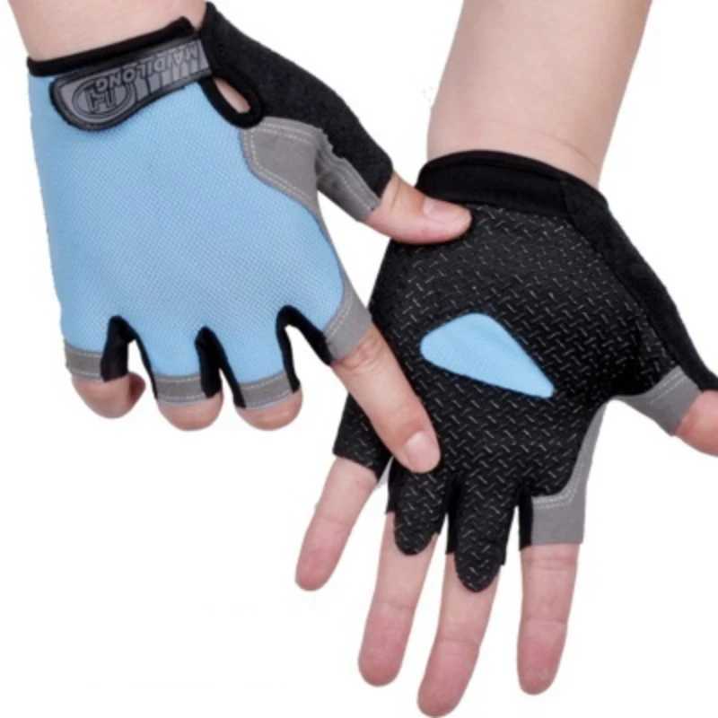 Anti Slip Shock Breathable Half Finger Gloves Breathable Cycling Gloves Fitness Gym Bodybuilding Crossfit Exercise Sports Gloves M260311
