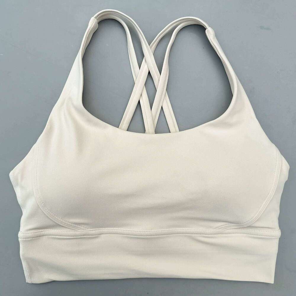 Solid Color Soft Cross Women Fitness Bra Tights Yoga Vest High Strength Shockproof Gym Sports Top Push Up With Chest Pad 26H0311