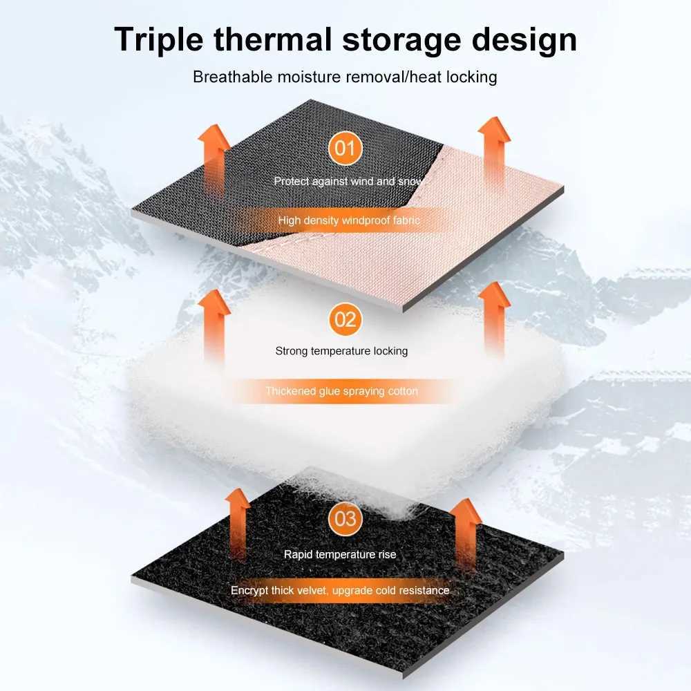 Winter Snowboard Ski Gloves PU Leather Non-slip Touch Screen Waterproof Motorcycle Cycling Fleece Warm Riding Gloves M260311