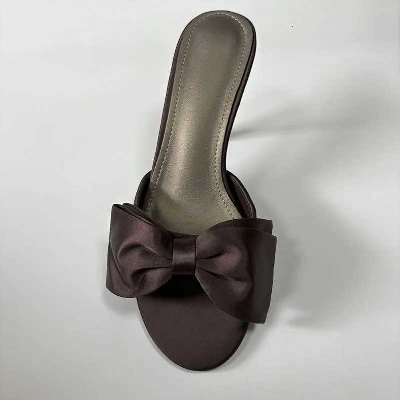 2026 New Fashion Peep Toe Pumps Women Thin High Heels Shoes Female Slides Footwear Butterfly-Knot Ladies Heels Shoes K260311