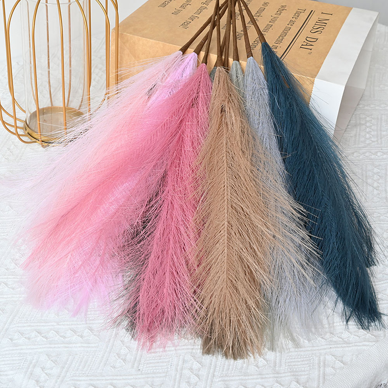 Artificial 7 Twigs Pampas Grass Height 70cm Faux Fake Flower Wholesale for Table Centerpiece Home Easter Spring Wedding Party Decor DIY Floral Arrangement
