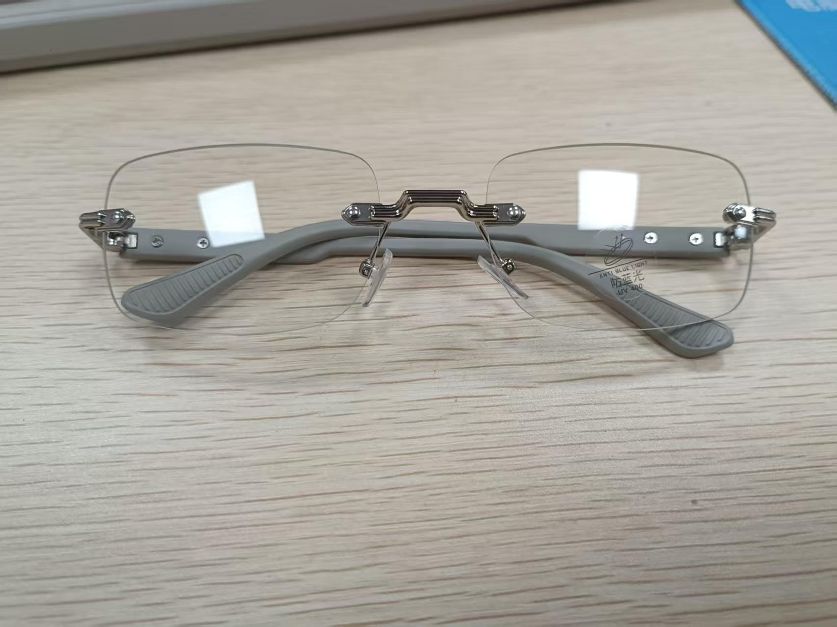 Kroxing Eyeglass Frame New Frameless Perforated Personality Unisex Ultra-light Myopia Non-prescription Glasses Simple and Elegant ddmythur