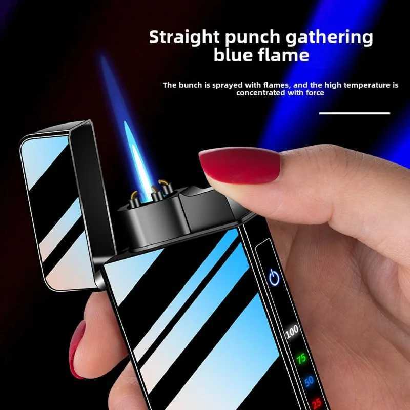 Electricity Gas General Torch Lighter Rechargeable Dual Arc Windproof Lighter Cool Gadget Gifts For Smokers No Gas N260311