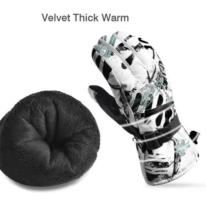 Ski Gloves Women Men Ultralight Waterproof Touch Screen Winter Thick Warm Snowboard Gloves Outdoor Mountain Biking Snow Gloves M260311