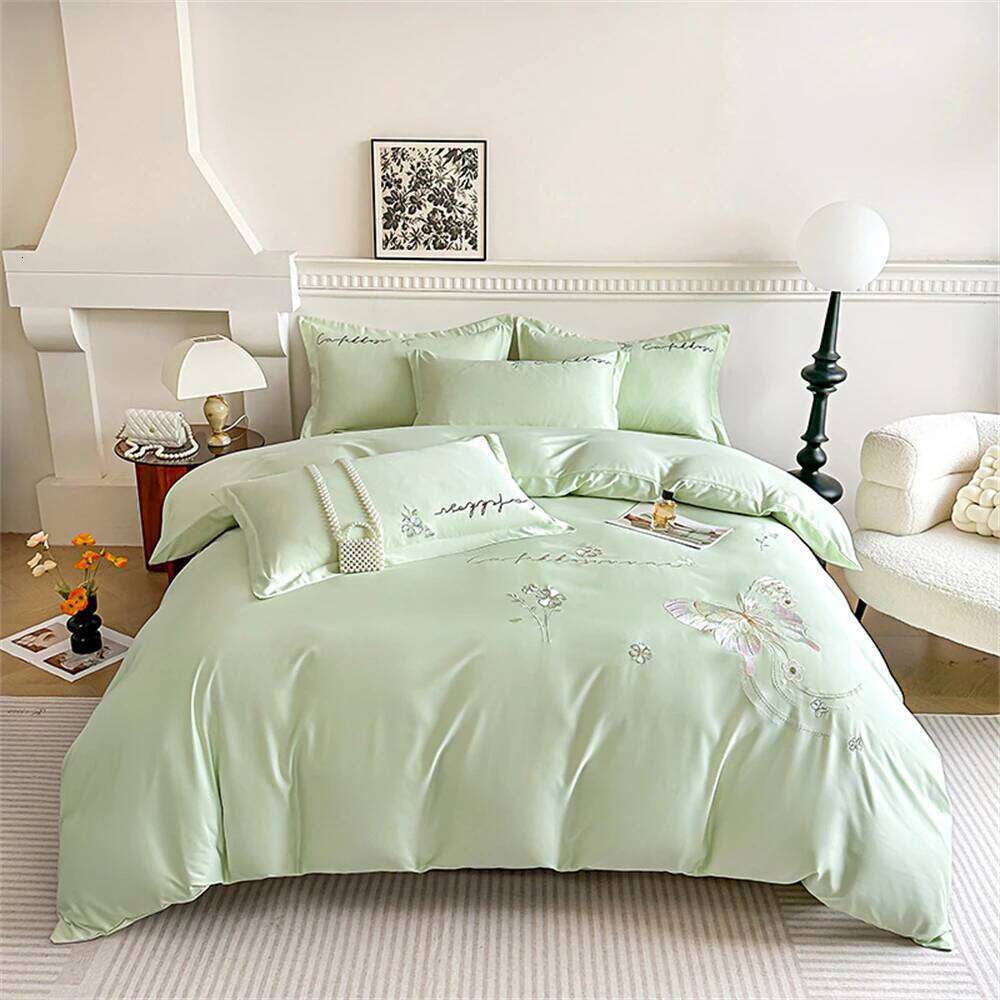 Embroidery Bedding Soft Comfortable Four-Piece Princess Duvet Cover Bed Sheet Set Pillowcases Bedroom Decor H260311