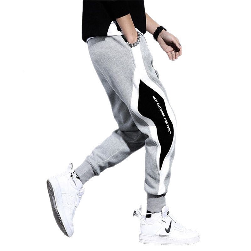 Versatile Designer Pants Sports Pants Loose Fit With Cuffs Trendy Casual Sweatpants For Men And Teenagers Patchwork Pants Plus Size