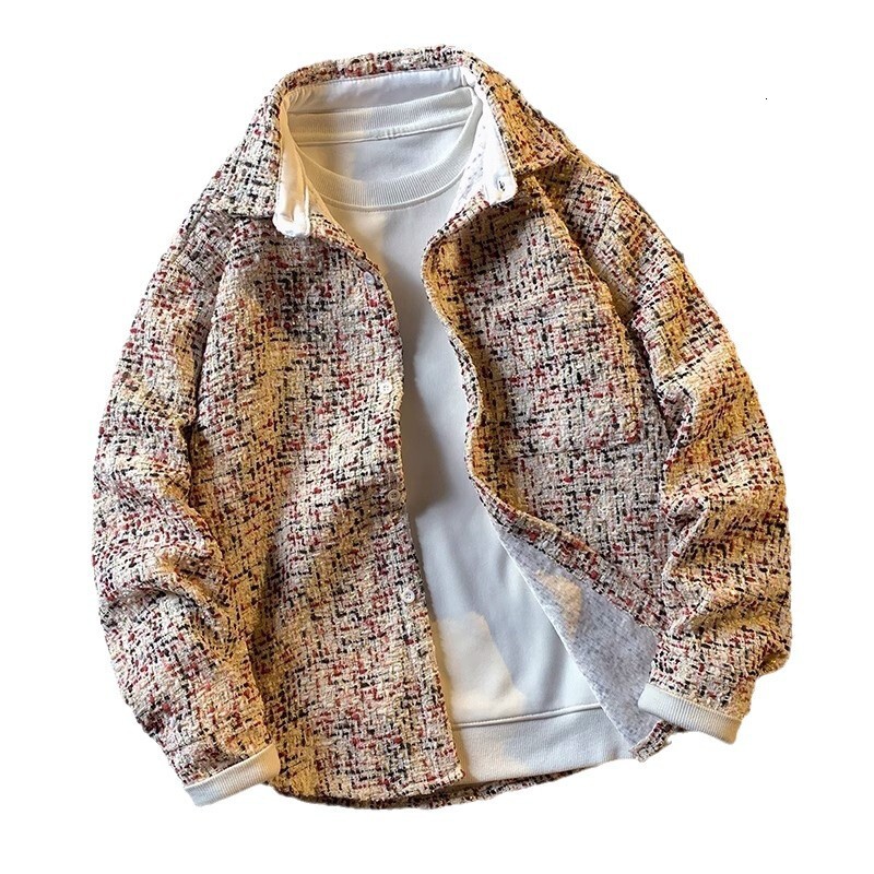 Luxury Brand Designer Clothes American Retro Small Fragrance Style Houndstooth Jacket Men's Jacket Niche Design Floral Shirt Custom Design # Xxf0