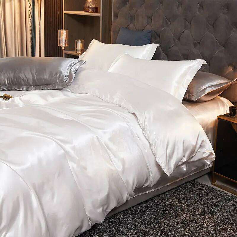 3/4pcs Rayon Satin Duvet Single Double King Size Bedding Kit 2pcs/3pcs/4pcs Cover Bed Linen Set H260311