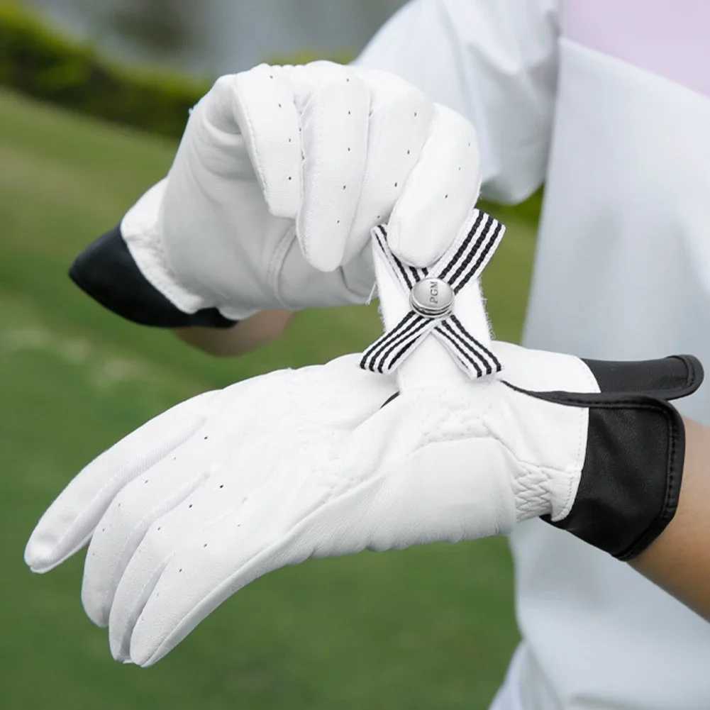 1Pair Bow Women Leather Glove With Removable bowknot Full Finger Gloves 1 Pack Left Right Hand Fit Ladies Girls M260311