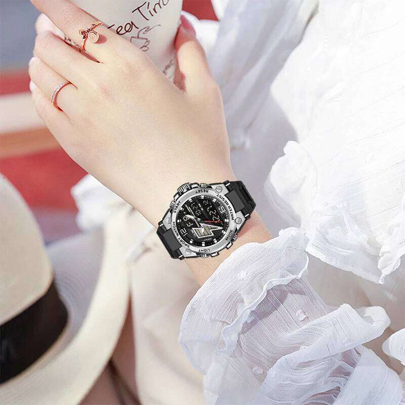 2025 New Model Men's and Women's Trendy Fashion High-Value Lightning Night Light Display Chronograph Dual Calendar + Alarm Outdoor Sports Wa