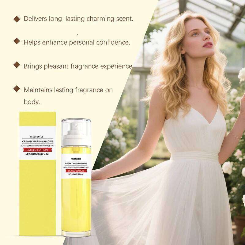 Creamy Marshmallow Perfume Mist,Sweet Warm Gourmet Scent,Ultra-Concentrated Raspberry,Caramel/Vanilla Women Fragrance Spray Z260311