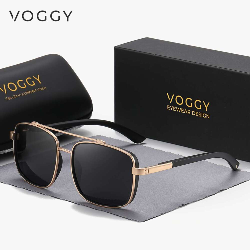 VOGGY Fashion Simple Retro Pilot Metal Tr UV Protection Polarized Glasses Men And Women Driving Outdoor Riding Fishing Holiday Party Decoration Props 