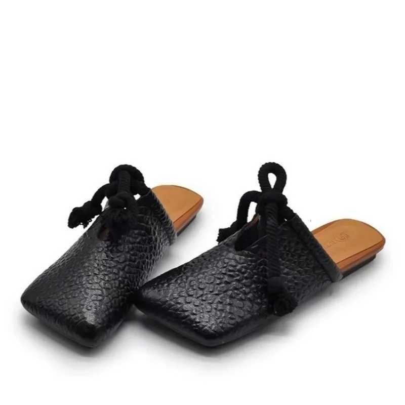 Square Toe Flats Women Designer Casual Sandals 2025 Summer Slingback Flip Flops Sandalias De Mujer K260311