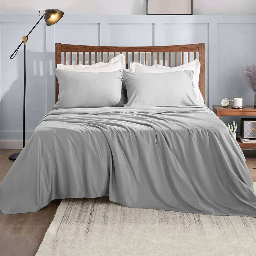 Bed linen set sets mattress cover flat fitted sheet pillowcases Solid Bedding Double Twin Full Queen King Size H260311 - view 5