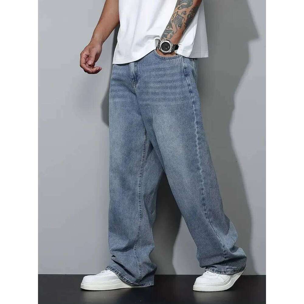 Men's Baggy Jeans Relaxed Fit Loose Straight Leg Trousers for Casual Streetwear Daily Oversized Denim Pants Z260225
