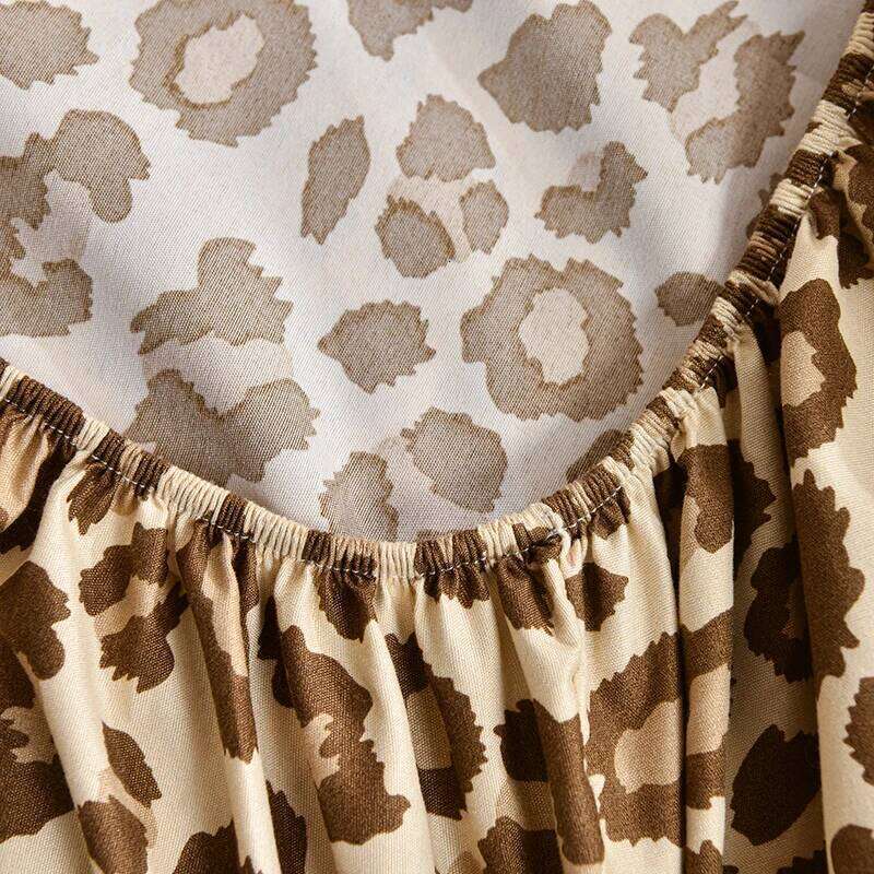 Leopard Print Fitted Wild Animal Cheetah Skin Texture Cover Romantic Fashion Bed Sheet Set with 2 Pillowcase Twin King H260311