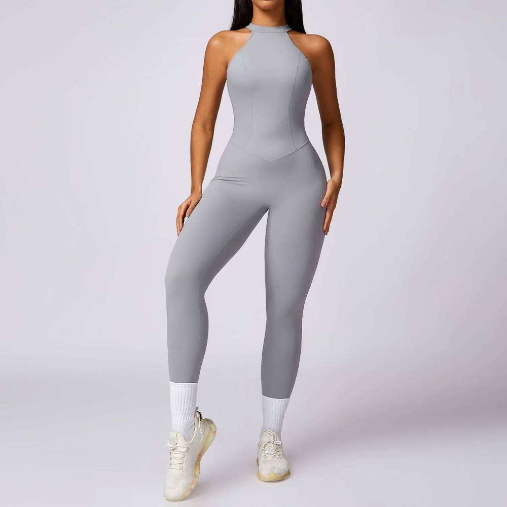 V Jumpsuit less Sports Bodysuits Female Rompers Quick Drying Yoga Clothes Sleeveless One-piece Suit Women Workout 26H0311