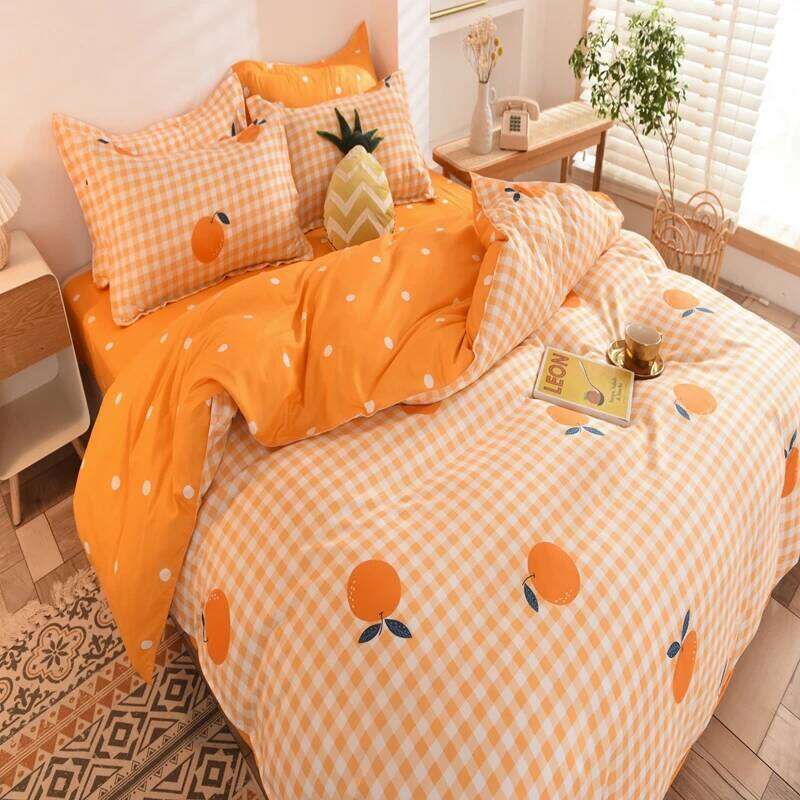 Bedding Simple Cute Pattern Advanced Fiber Fabric Does Not Hurt The Skin Quilt Three-Piece Set Suitable For Four Seasons H260311