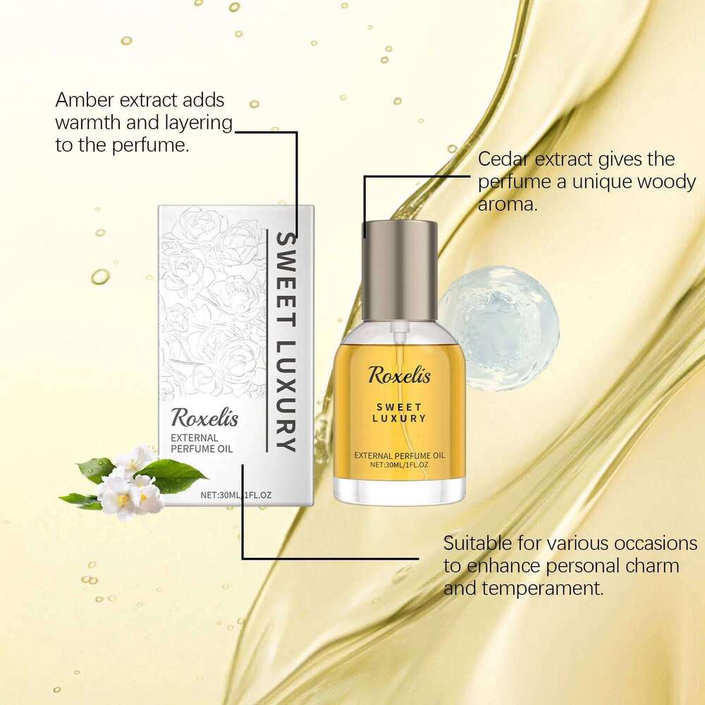 Roxelis 30ml Saffron Jasmine Sweet Luxury Floral Fragrance Natural Fresh Alcohol-Free Charm Scent Dating Glamour Perfume Z260311