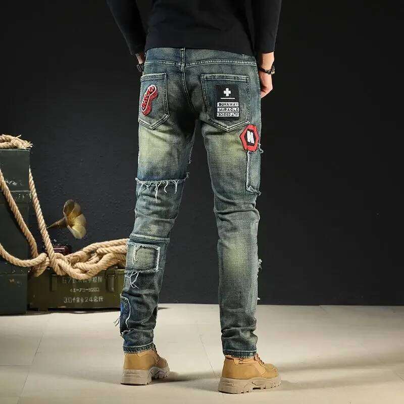 Trousers New Rock Work Wear Straight Jeans for Men Hip Hop Man Cowboy Pants with Pockets Casual Harajuku Classic Aesthetic Denim Z260225