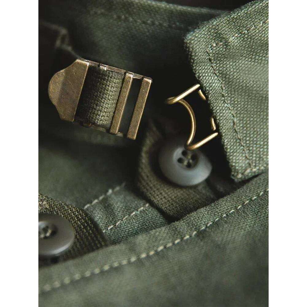 American Vintage Motorcycle Jacket Amekhaki Retro Military Green Coat Men's Spring New Arrival 26H0311
