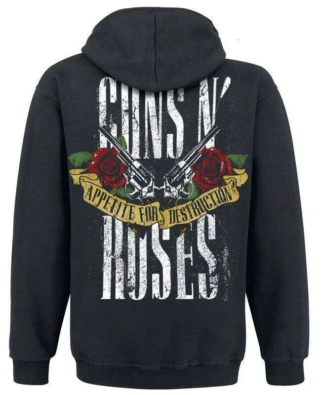 Guns N 'Roses Band Pattern Print Men's Women's Loose Warm Hoodie Casual Autumn and Winter Luxury Fashion Trend C260311