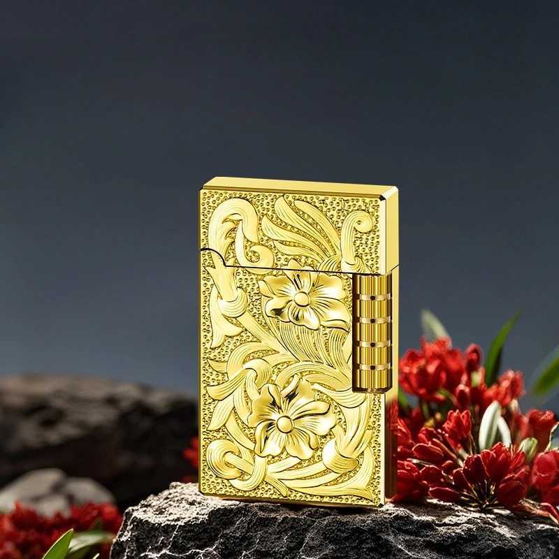 Personalized Sliding Abrasive Wheel Clear and Loud Metallic Tone Steel Sound Inflatable Business-style Open Flame Lighter N260311