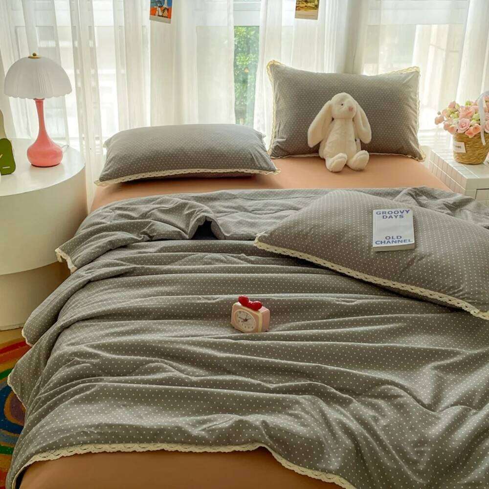 Printed Floral Four Piece Soft Bedroom Decor Bedding Set Summer Quilt Bed Sheet With Pillowcases Home Textiles H260311 - view 3