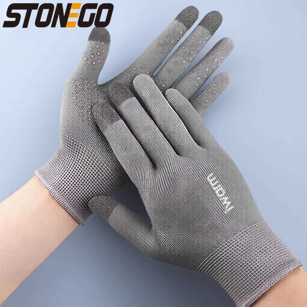 Summer Men Women UV Protection Driving Non Slip Touch Screen Thin Breathable Wear Resistant Cycling Gloves M260311