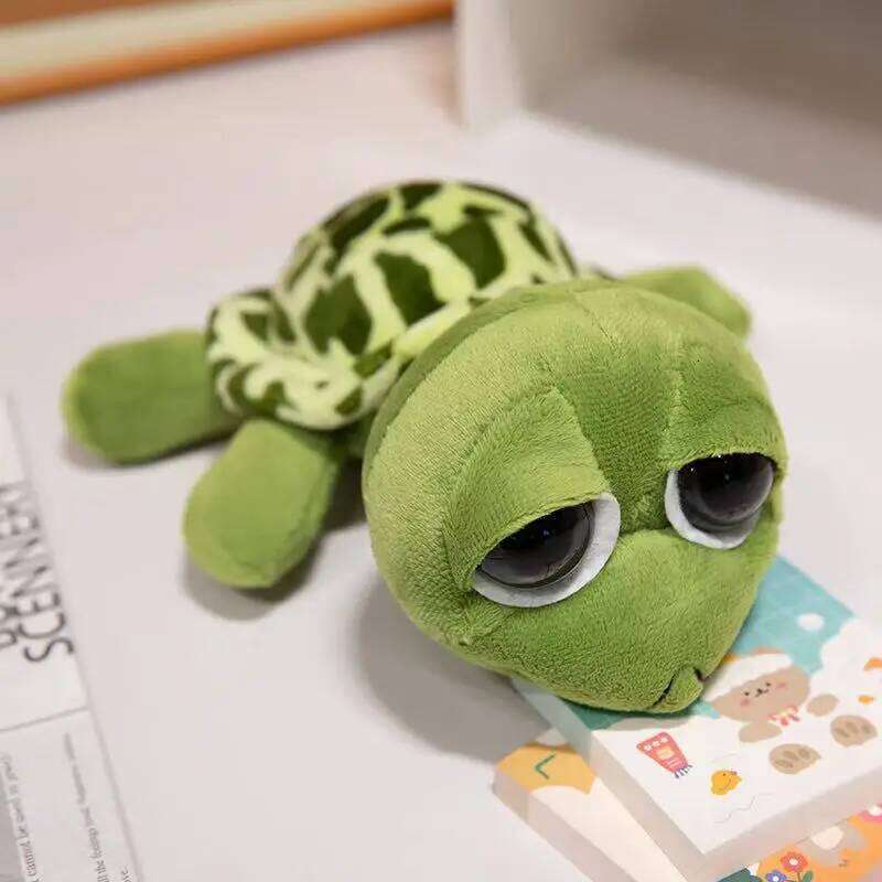 Home Decor Plush Ornament Cute Big Eye Turtle Mother Child Plushie for Living Room Bedroom Home Use Shelf Decor Thanksgiving Gift