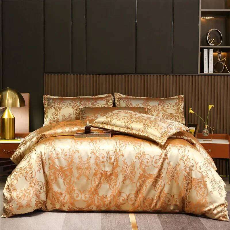 High End Jacquard European Wedding Bedding American Satin Double Duvet Cover H260311 - view 6