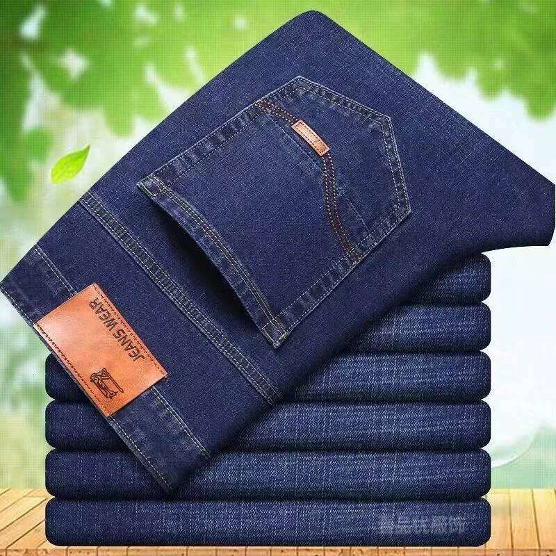 2025 New Spring Fashion Men's Jeans Business Casual Stretch Straight Denim Trousers Classic All Match Male Brand trousers Clothi Z260225