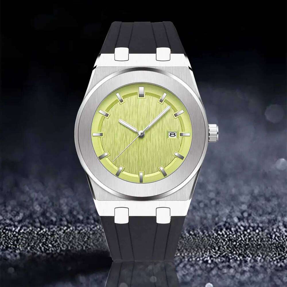 PINTIME Simple Men's Fashion Leisure Sports Silicone Automatic Date No Logo Round Waterproof Quartz Watch