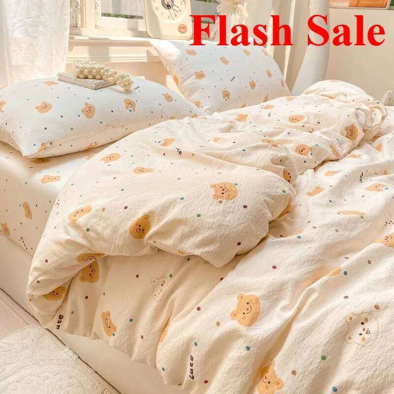 2025 new wrinkled double-layer yarn four-piece set mattress model cream wind class A cloud feeling super soft kapok kit H260311 - view 7