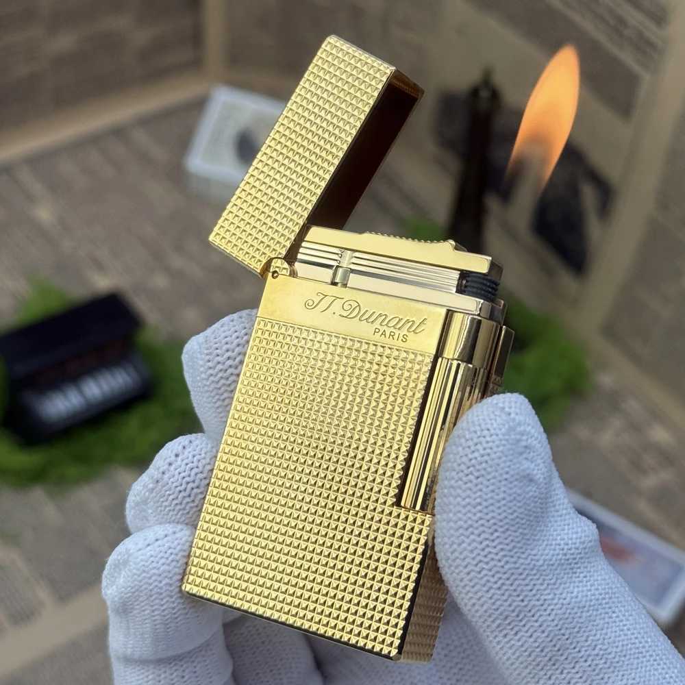 JT Dunant Lighter Ping Sound Butane Gas Lighters Classic Engraved Smoke Gadgets Fashion Cigar Accessory Customized N260311