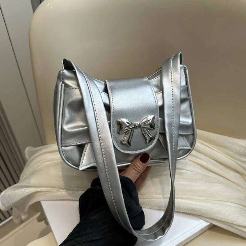 Trendy Bow Shoulder Handbag Casual Underarm Daily Commuting PU Leather Lady Banquet Bag Business Women's Bags XJ260311