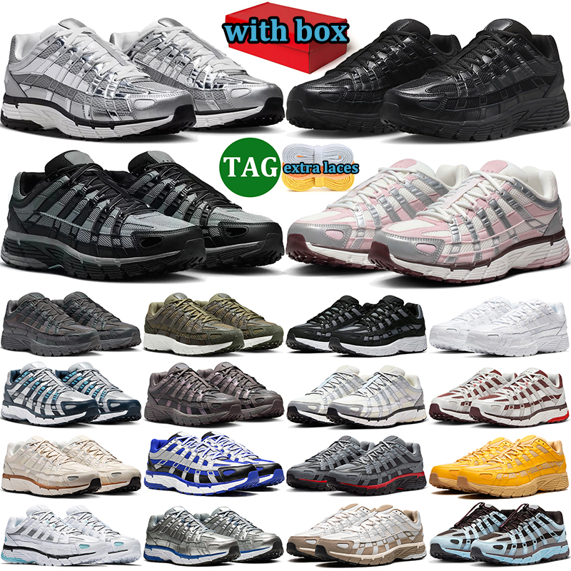 with box free shipping p6000 running shoes men women designer p-6000 sneakers durable trainers comfortable sports shoe Anthracite Smoke Grey Black