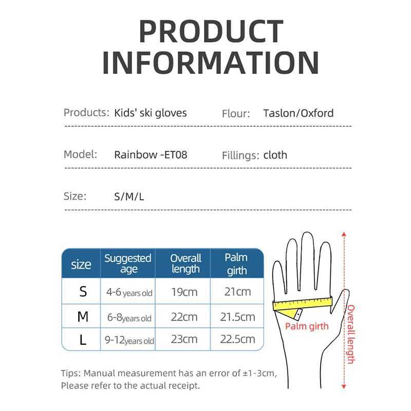 Ski gloves winter plus velvet warm gloves zipper windproof coldproof cute five-finger cycling gloves M260311