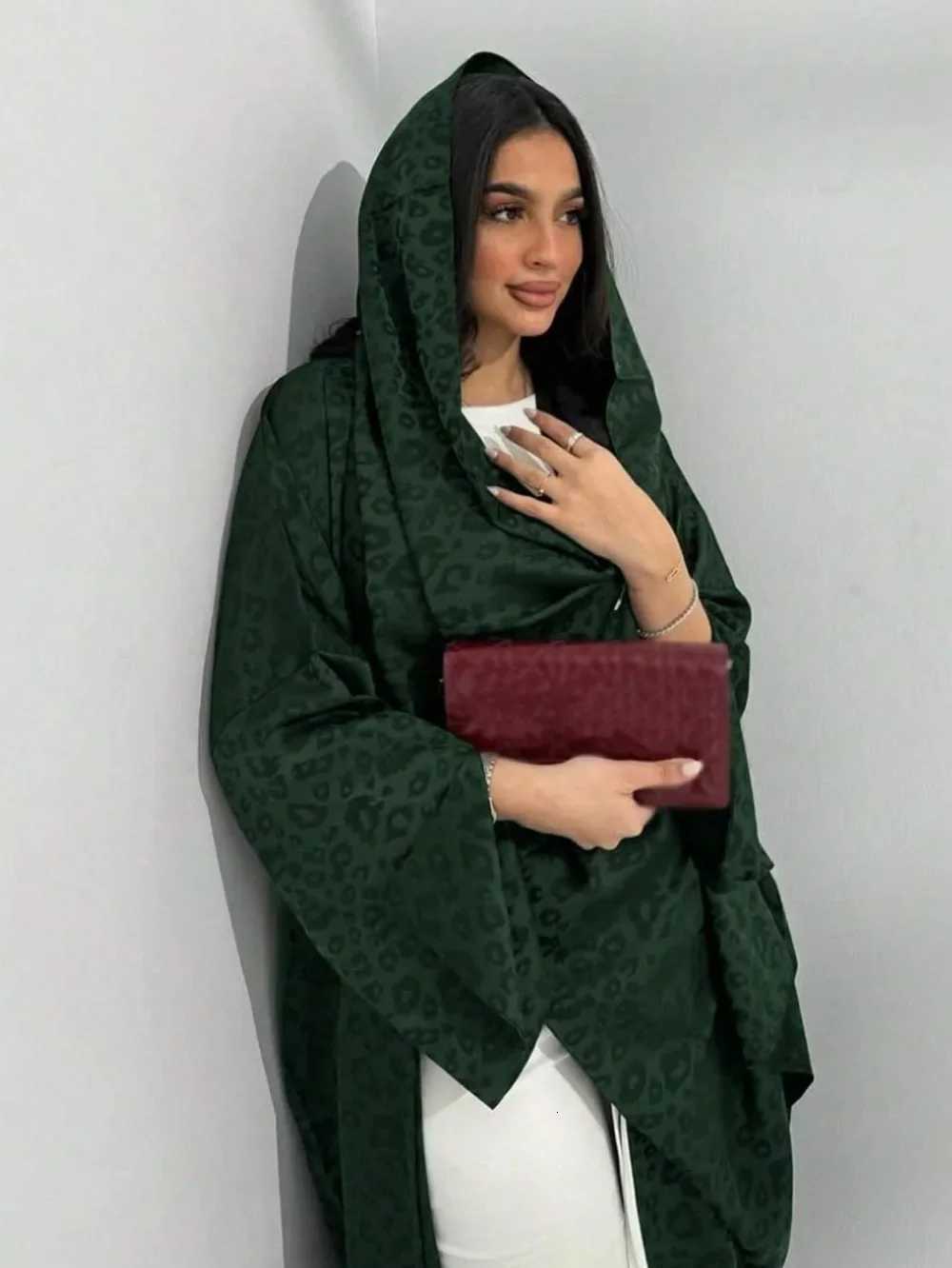 Middle Eastern Loose Abaya Muslim Women Full Sleeve Printed Abayas Casual Kaftans Jilbabs Ethnic Islamic Maxi Dresses With Hajib X260311