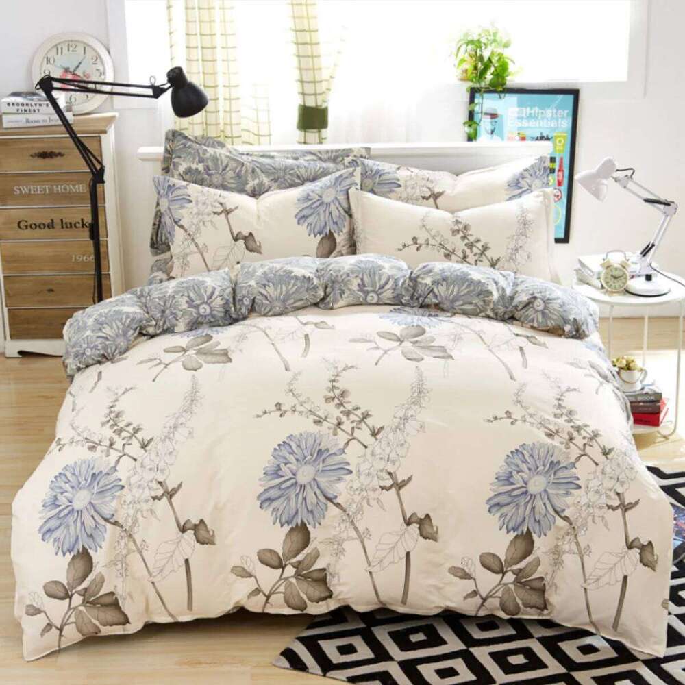 Botanical Floral Duvet 3PCS Chrysanthemum Pattern Comforter Cover Microfiber Farmhouse Flower Leaves Bedding Set Twin H260311