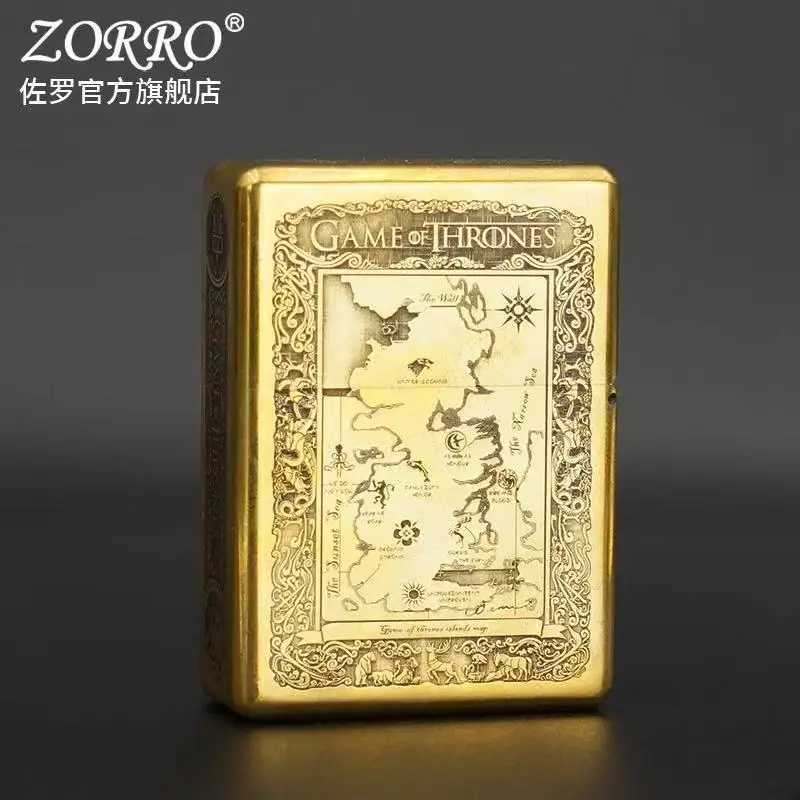 912S Heavy-duty Brass Thickening Kerosine LighterCreative Carving Lighters Mens Gifts Smoking Accessories N260311