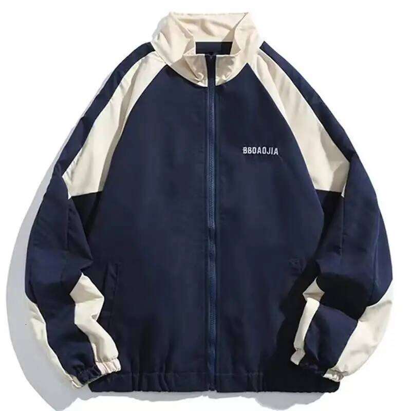 Men High Street Patchwork Color Black Windbreaker Coats Hip Hop Varsity Jacket Women Spring Autumn Thin Fashion College Jackets 26Y0310