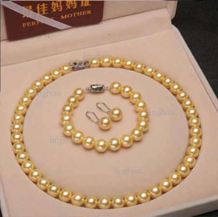 2026 Trendy Peacock Green Designer Pearl Necklace Luxury Brand Jewelry Fashion Imitation Natural High Gloss Necklace Set Simple And Elegant Women'