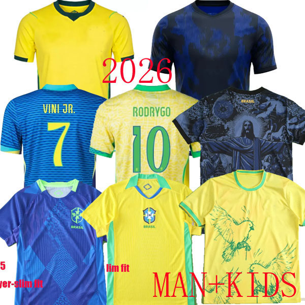 2026 26 27 BRAZILS BRASIL Soccer Jersey Rodrygo vini jr Raphinha Savinho Endrick Joelinton National Team camisa de futebol 2026 Men KIDS Football Shirts fans player