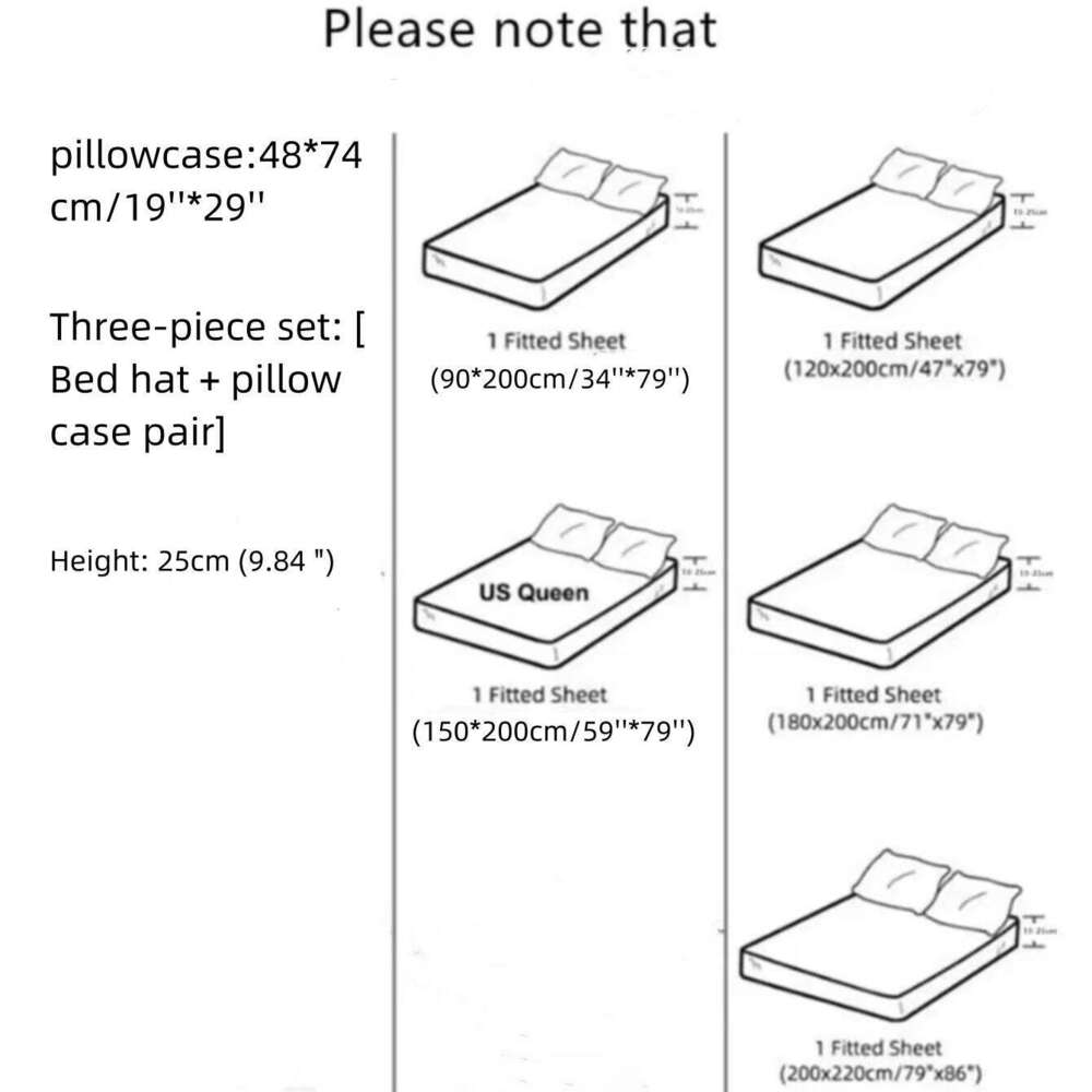 A 3-piece printed pillowcase set, including 1 bed cover +2 pillowcases without cores, soft and breathable H260311 - view 5