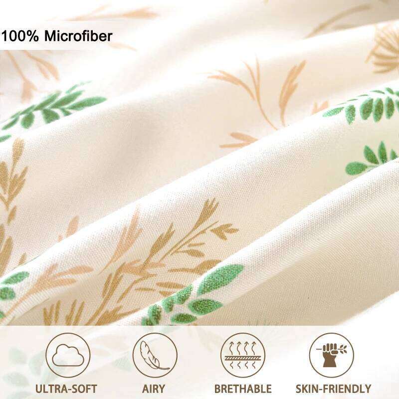 3pcs Elegant Floral Tea Art Print Set, Soft Skin-Friendly Bedding Set Includes 1 Duvet Cover And 2 Pillowcases H260311