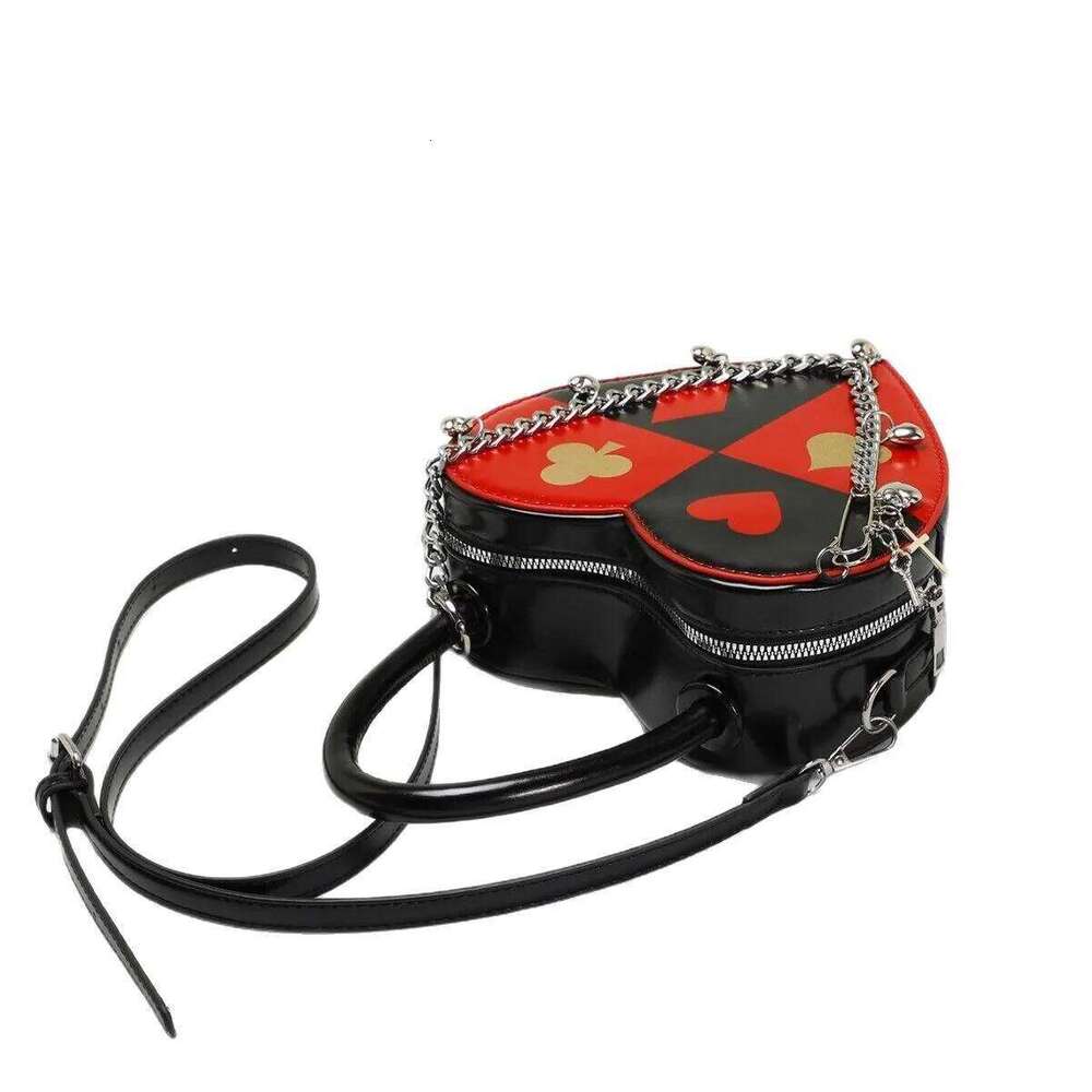 Women shoudler bag Fasion Women's Creative Poker Printed Chain Heart shaped Love Handheld Crossbody Bag XJ260311