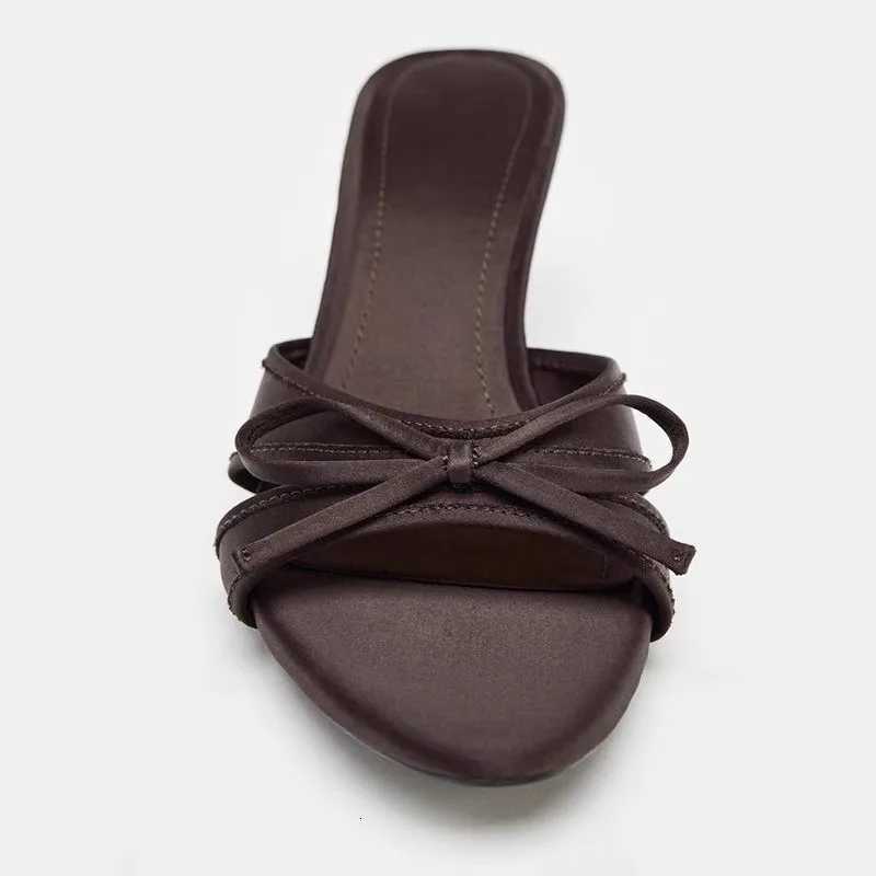 2025 New Sexy Summer High Heel Women Fashionable Exquisite Butterfly-knot Open Toe Slide Ladies Party Dress Sandals K260311