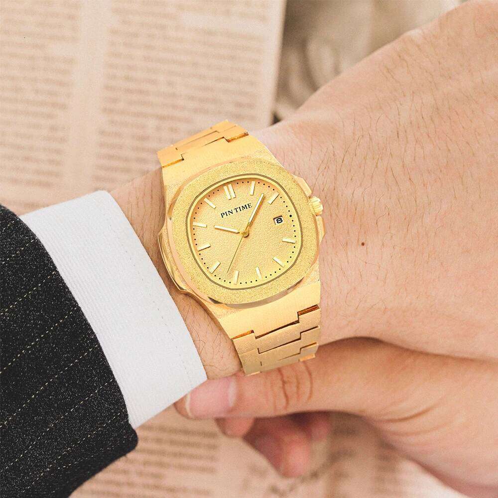Fashion Business Men's Watches Waterproof Quartz Wristwatch Matte Scrub Stainless Steel Band Calendar Reloj Hombre Free Shipping