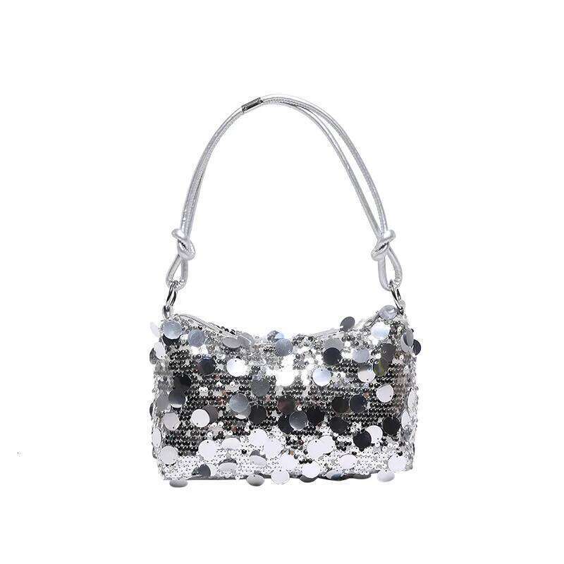 Retro Sequined Design Women's Shoulder Bags Solid Color Cool Hot Girls Phone Underarm Bag Simple Portable Ladies Handbags Purse XJ260311